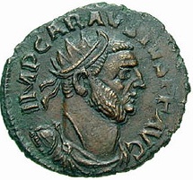 Caurausius rebel Emperor in Britain  ca. 291 CE from the  Londinium Mint
